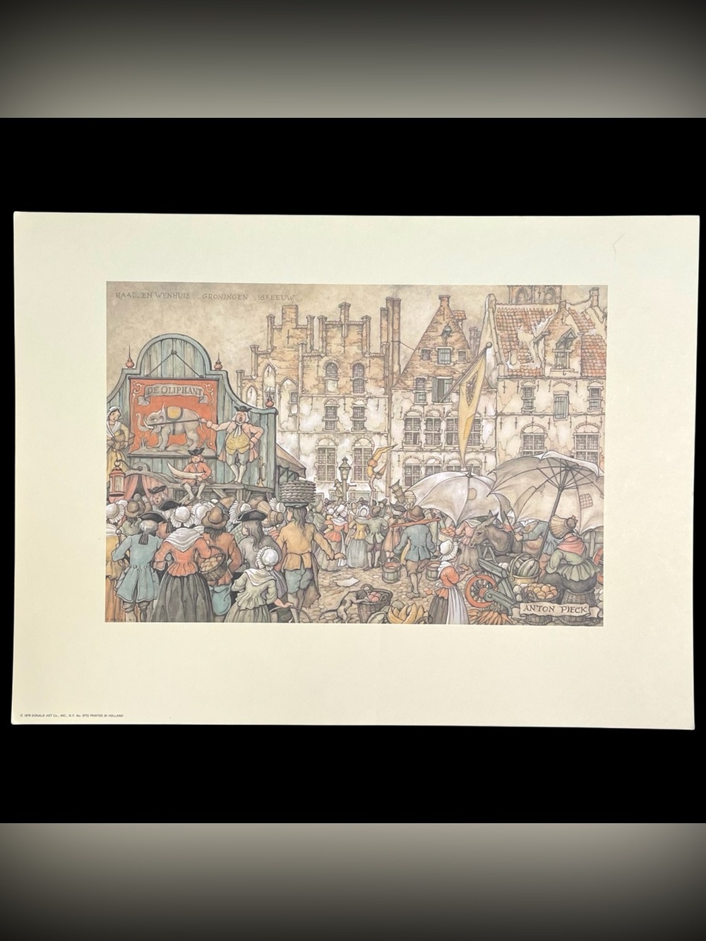 Vintage 1970s Anton Pieck Art Print #6465 Donald Art Company Printed in Holland